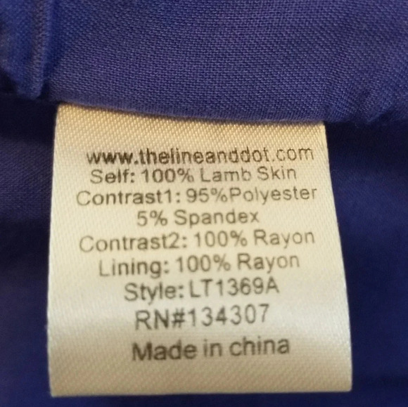 Line & Dot Colorblock Lambskin Leather Top S - Picture 6 of 7